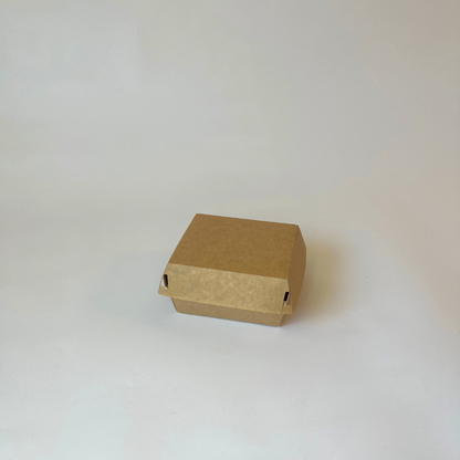 Kartonkinen hampurilaisrasia ruskea 90x90x70mm, (200kpl/ltk)