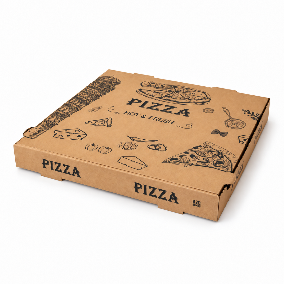 HOT & FRESH DESIGN USA pizza box 32 × 32 × 4 cm, 100 pcs