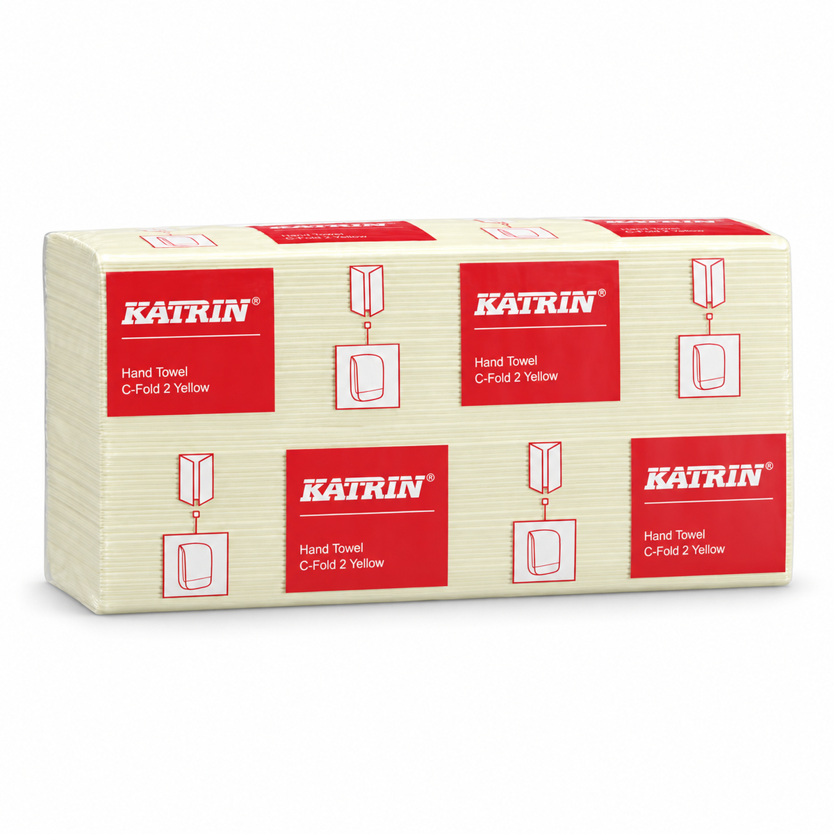 Katrin C-fold hand towels, 2-ply, yellow, 1600 sheets