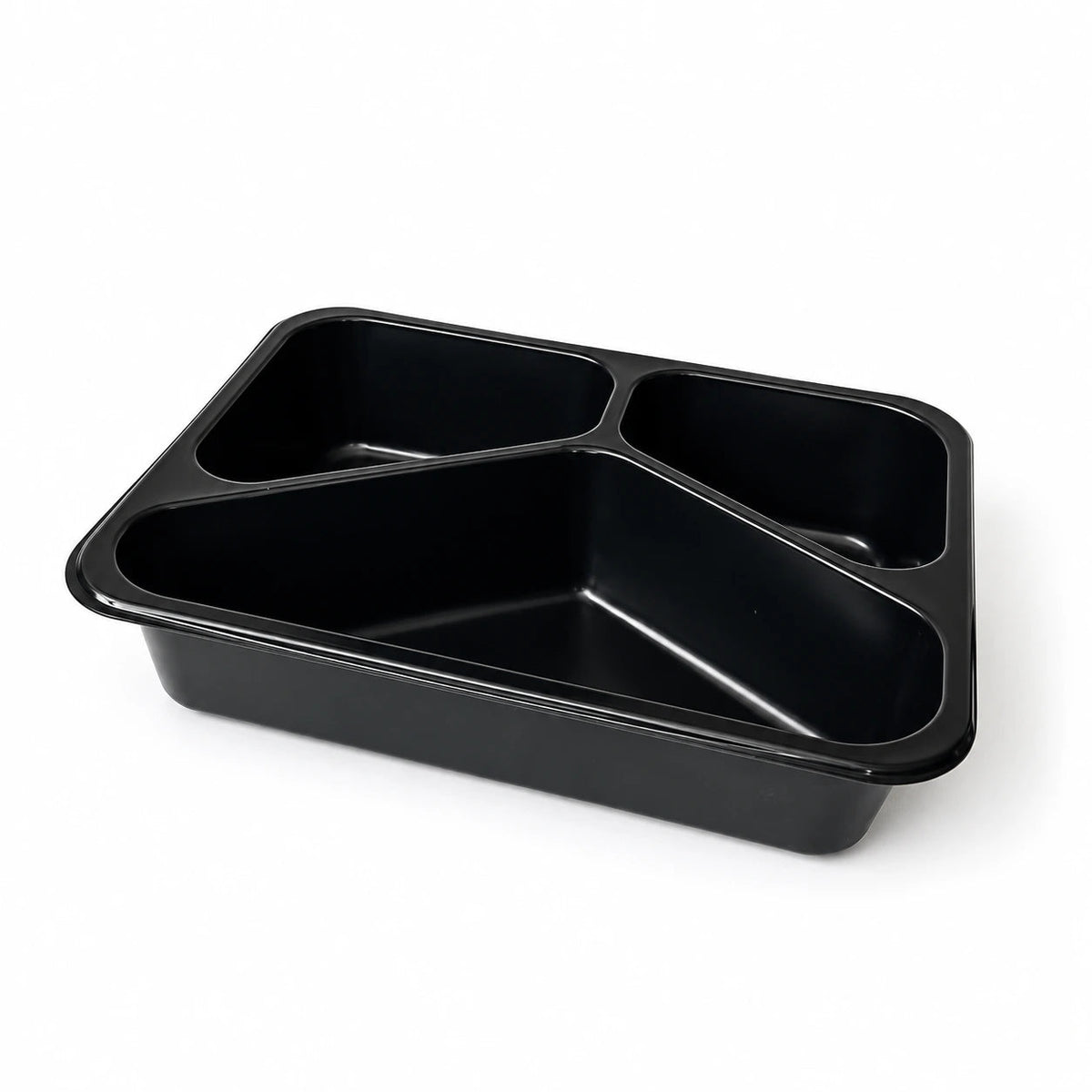3 bölmeli plastik yemek kabı (PP), 125 adet / koli